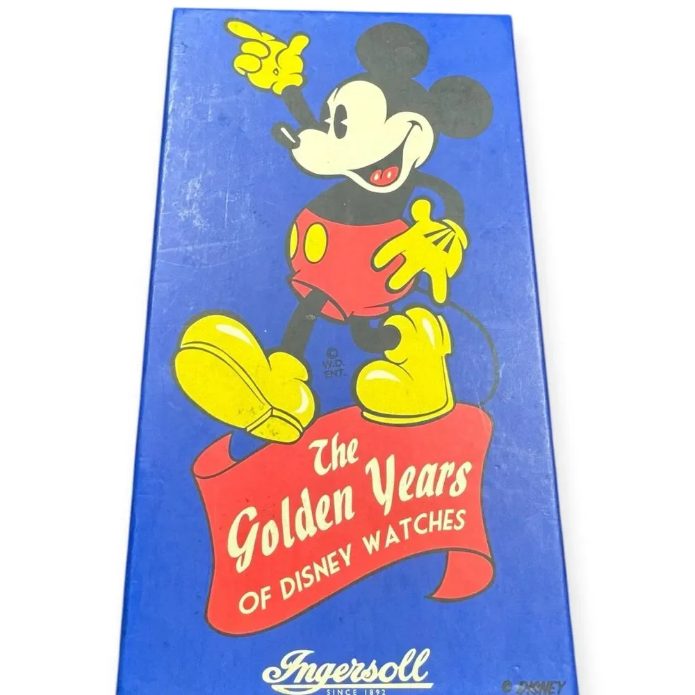 Disneyland Ingersoll Mickey Mouse Watch Silver Swiss Watch Base‎ VTG Rare